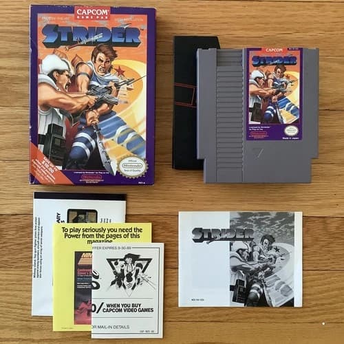 STRIDER CIB w/ manual & box for Nintendo NES (Capcom, 1989), TESTED & WORKS!