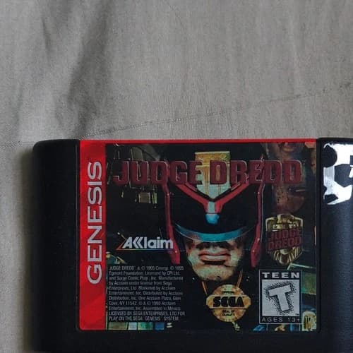 Acclaim Judge Dredd Sega Genesis Game Cartridge 1995 NTSC-U/C T-Teen Rated