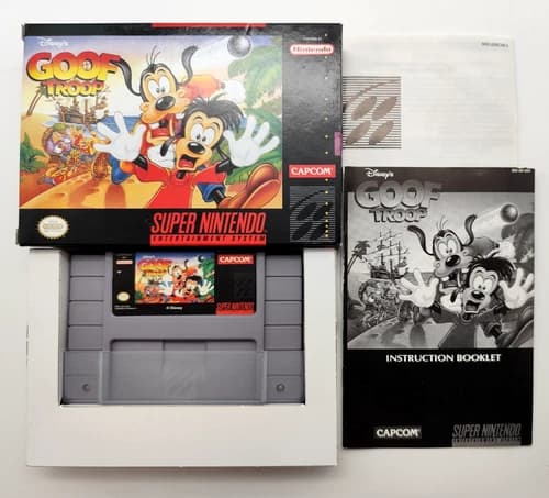 Goof Troop (Super Nintendo SNES, 1993) COMPLETE CIB Authentic Majesco Tested!