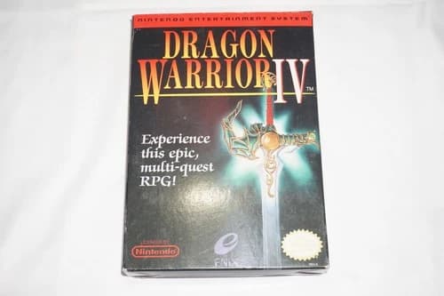 Dragon Warrior IV 4 (Nintendo NES) Complete in Box w/ Charts CIB