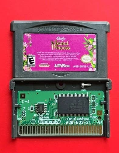 GBA Barbie The Island Princess Game Boy Advance Nintendo GBA Cleaned Works