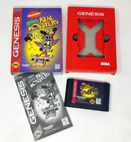 AAAHH Real Monsters (Sega Genesis, 1995) *Complete CIB - Tested - Cleaned Pins*