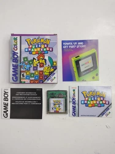 Pokemon Puzzle Challenge Complete In Box. Gameboy Color CIB