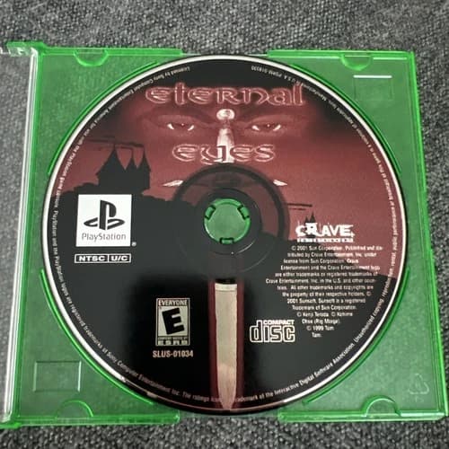 Eternal Eyes (Sony PlayStation 1, 2000) Disc Only TESTED and WORKING