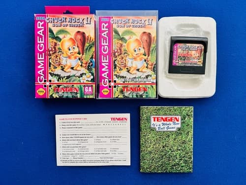 Chuck Rock II Son of Chuck Sega Game Gear 100% CIB Complete Manual Box Reg Insrt