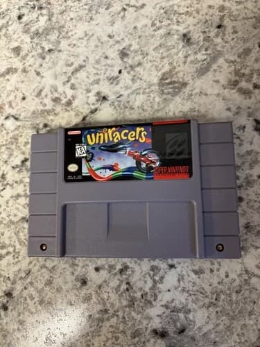 Vintage Uniracers Genuine Super Nintendo Official SNES Game Cartridge - Tested
