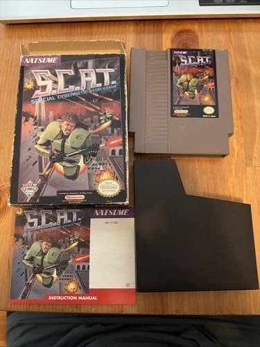 S.C.A.T. Special Cybernetic Attack Team (NES 1991) Authentic Complete CIB Manual