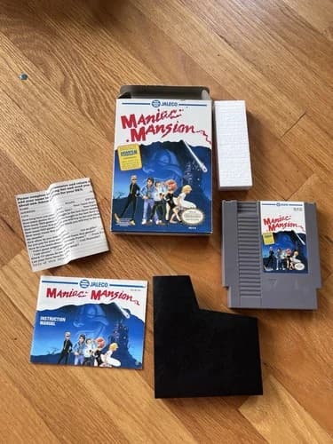 Vtg NES Nintendo Box Manual Styrofoam Game Get Graded Maniac Mansion