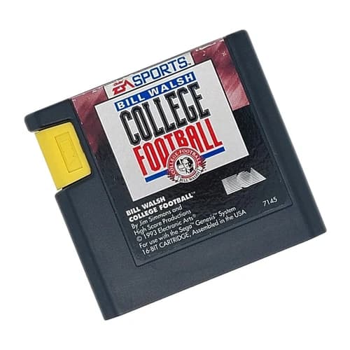 Bill Walsh College Football (Sega Genesis, 1993) Video Game Cartridge