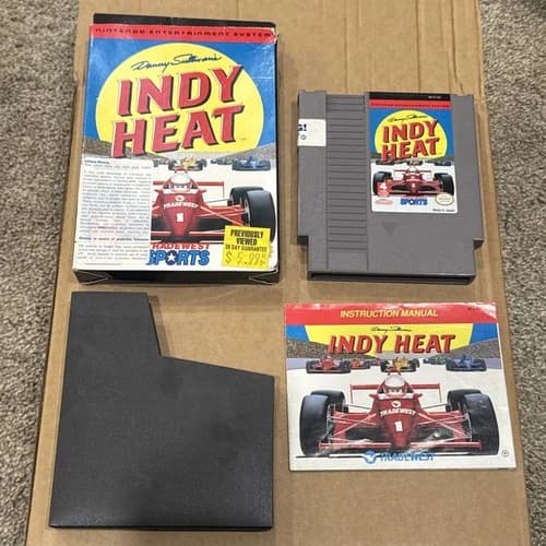 Danny Sullivan’s Indy Heat Nintendo NES System w/ Box, Cartridge, Sleeve& Manual