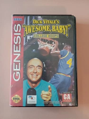 Dick Vitale's "Awesome, Baby" College Hoops (Sega Genesis, 1994) CIB