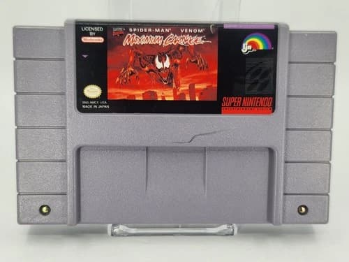 Super Nintendo SNES Spider-Man Venom: Maximum Carnage GRAY Cartridge Tested VG
