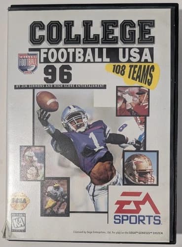 College Football USA 96 Sega Genesis CIB Cleaned and Tested Working