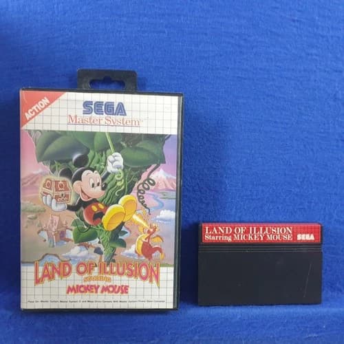 Master System LAND OF ILLUSION (NI) Starring Mickey Mouse REGION FREE Works US