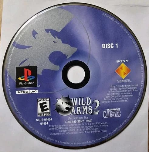 Wild Arms 2 PS1 (Disc 1 Only) PlayStation 1 Tested No Scratches