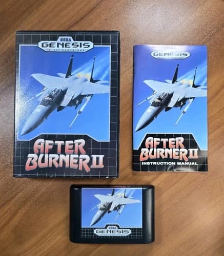 After Burner II (Sega Genesis, 1990) CIB with Manual Clean Pins Very Good