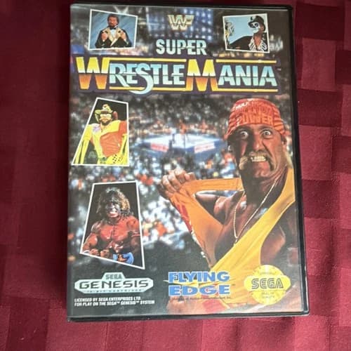 WWF Super WrestleMania (Sega Genesis, Flying Edge) Manual, Multiplayer, Complete