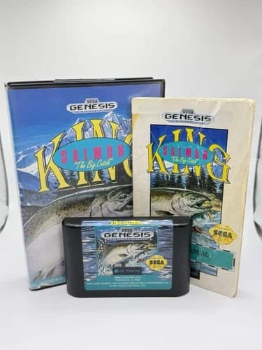 King Salmon The Big Catch Sega Genesis Complete in Box CIB
