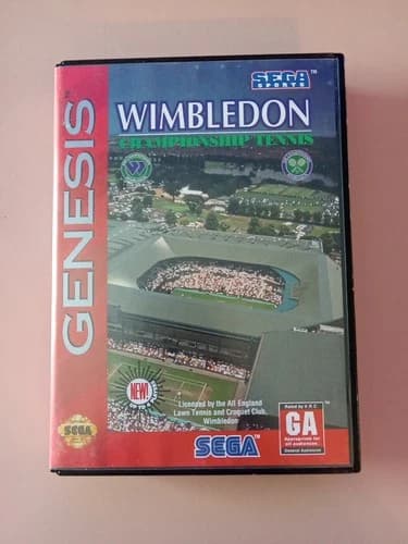 Wimbledon Championship Tennis (Sega Genesis, 1993) Complete with box and manual