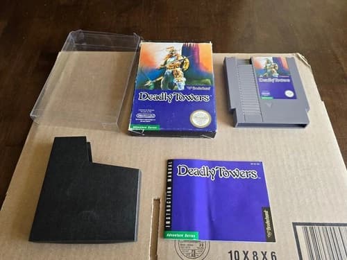 Deadly Towers (Nintendo Entertainment System, NES 1987) Box Manual Game Tested!