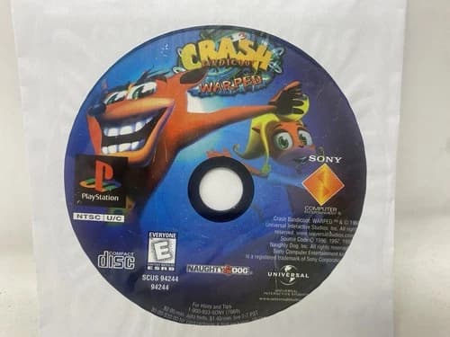 Crash Bandicoot Warped - Loose Sony PS1 Playstation 1 Disc Only
