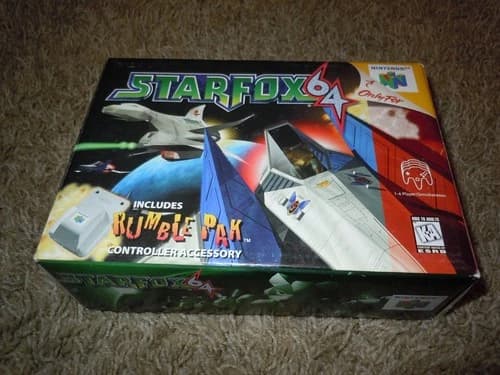 Vtg Star Fox 64 N64 Nintendo 1997 COMPLETE with Rumble Pak Pack AUTHENTIC NES