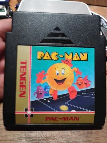 PACMAN PAC MAN BLACK TENGEN ORIGINAL VIDEO GAME Nintendo System CARTRIDGE NES HQ