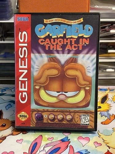 Garfield: Caught in the Act (Sega Genesis, 1995) CIB Complete w/Manual Tested