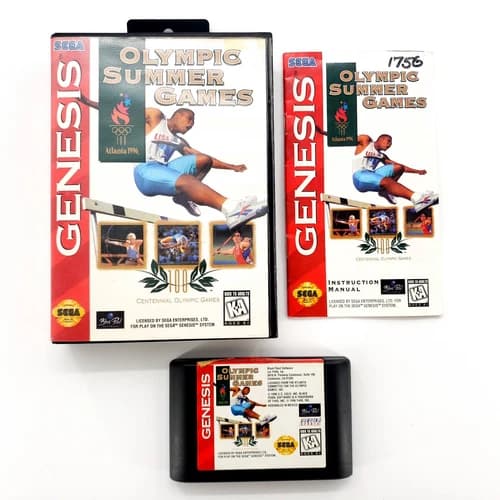 Olympic Summer Games (Sega Genesis, 1996) Authentic Complete Tested & Works