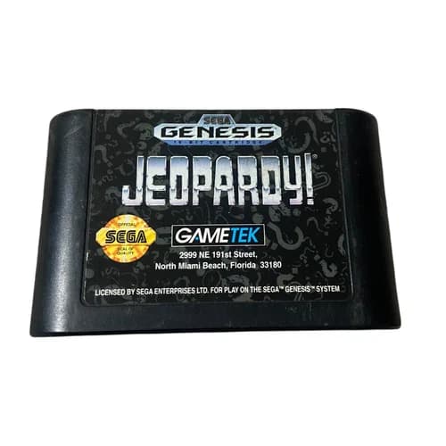 Jeopardy Sega Genesis Cartridge Only Authentic Tested Working Vintage Video Game