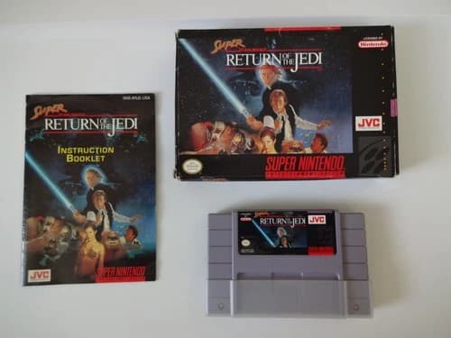 Super Star Wars Return of the Jedi JVC SNES CIB Complete Box Manual Nintendo