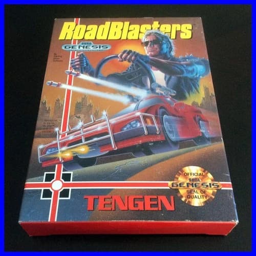 1991 Sega Genesis 🎮 RoadBlasters game complete with box and manual TENGEN