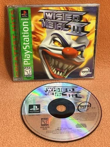 Twisted Metal III 3 Sony PlayStation 1 PS1 Greatest Hits Complete REG Card!