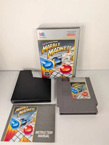 Marble Madness - Nintendo Entertainment System NES, Complete CIB, No Styrofoam
