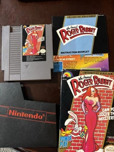 CIB Who Framed Roger Rabbit NES 1989 LJN Complete Box Manual Dust Sleeve Worn