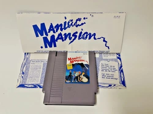 Maniac Mansion NES Nintendo Cartridge with Info Sheet (Nintendo NES, 1990)