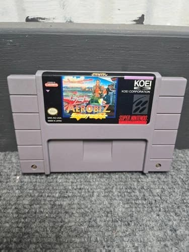 Aerobiz Supersonic SNES Super Nintendo Game Cartridge Koei Authentic
