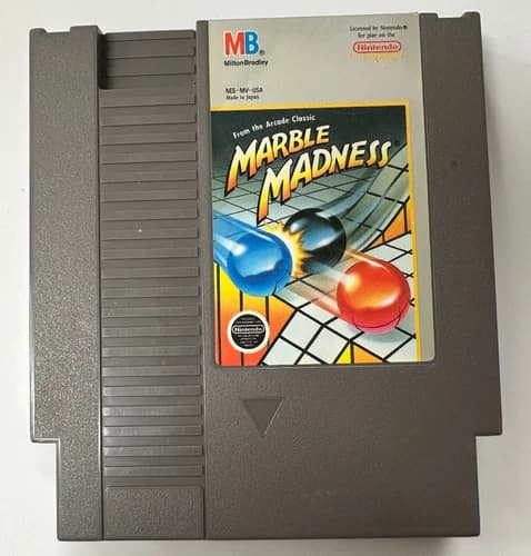 Marble Madness (Nintendo Entertainment System NES, 1989) TESTED & WORKS