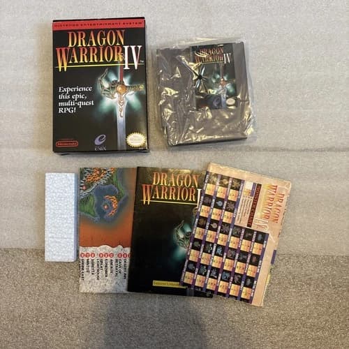 Dragon Warrior IV 4 (Nintendo Entertainment System NES) Complete CIB Manual Map