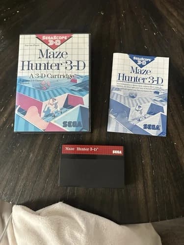 Sega Master System Game Maze Hunter 3-D CIB Complete In Box