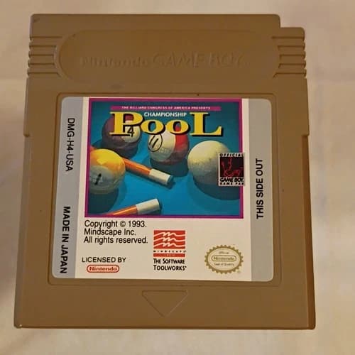 Mindscape Championship Pool Sports Pool Nintendo Game Boy 1993 NTSC-U/C