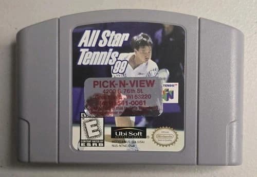 All Star Tennis 99 Nintendo 64 N64 Authentic **Stickers**