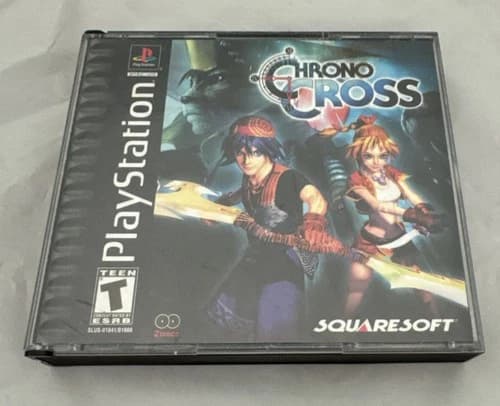 Chrono Cross Sony PlayStation 1 PS1 Black Label CIB Cracked Case
