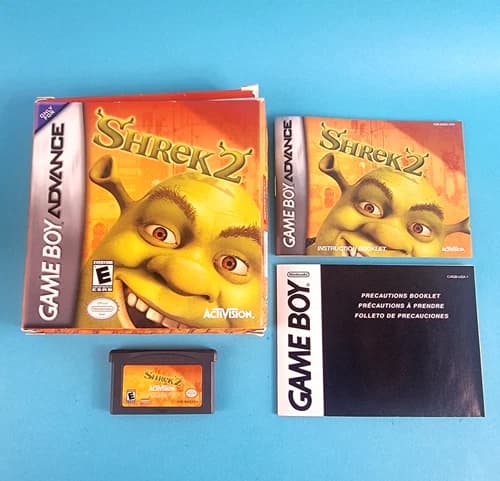 Gameboy Advance Shrek 2 Game Case Box Inserts Manuals Complete