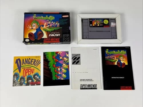 Lemmings (Super Nintendo, 1992) SNES Complete Map Manual *Crushed Box*