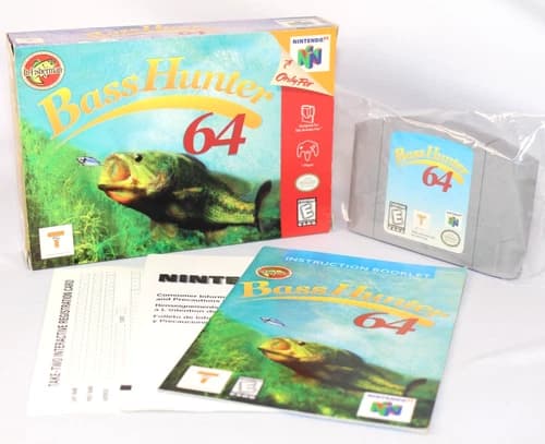 Bass Hunter 64 N64 Nintendo 64 Complete CIB Great Condition w/ RARE REG CARD!