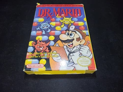 Dr. Mario Doctor Puzzle Authentic Nintendo NES EXMT condition COMPLETE n box!