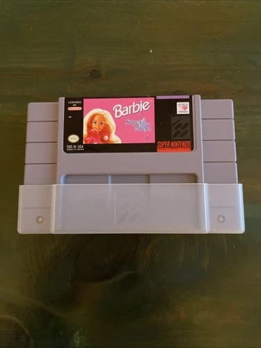 Super Nintendo SNES Barbie Super Model Game