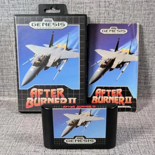 After Burner II/2 (Sega Genesis, 1990) Tested Working Complete Inbox W/ Manual