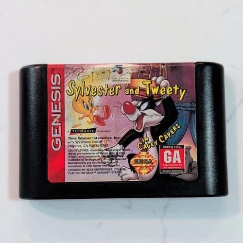 Sylvester and Tweety in Cagey Capers (Sega Genesis, 1993) Cleaned & Tested